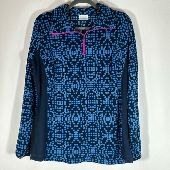 Columbia Blue Fleece Quarter Zip Sweater - Picture 1 of 6